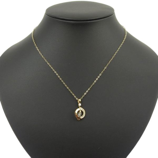 18K Clear Stone Pendant Necklace in Excellent Condition