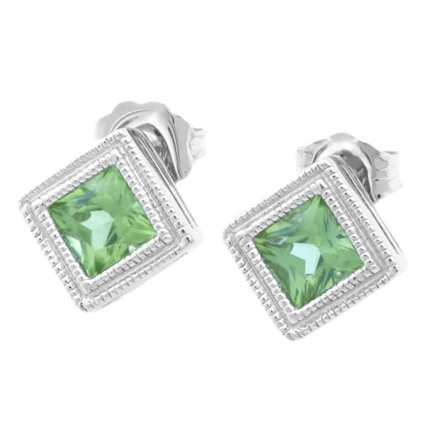 18K & 14K Gold Peridot Natural Olivine Ladies' Earrings, No Branded, Silver Pre-loved in Great Condition