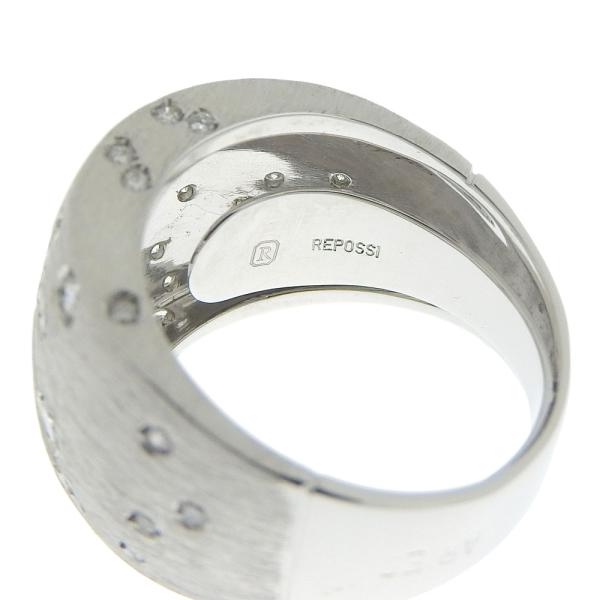 REPOSSI Women's Astrum Diamond Ring with Melee Diamond in K18 White Gold, Size 11 in Excellent Condition