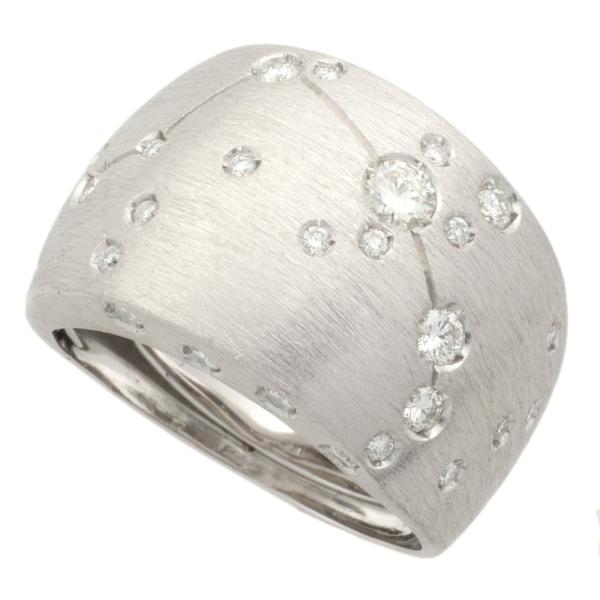 REPOSSI Women's Astrum Diamond Ring with Melee Diamond in K18 White Gold, Size 11 in Excellent Condition