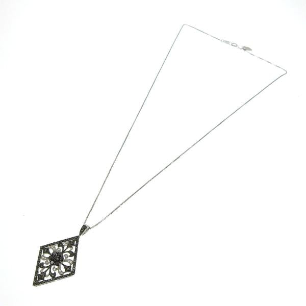 Design Necklace of K18WG/K14WG with 1.07ct Melee Black Diamond, Women's, No Brand in Excellent Condition