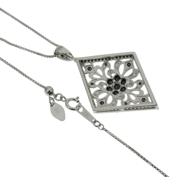 Design Necklace of K18WG/K14WG with 1.07ct Melee Black Diamond, Women's, No Brand in Excellent Condition