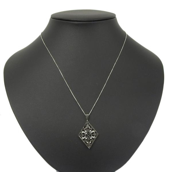 Design Necklace of K18WG/K14WG with 1.07ct Melee Black Diamond, Women's, No Brand in Excellent Condition