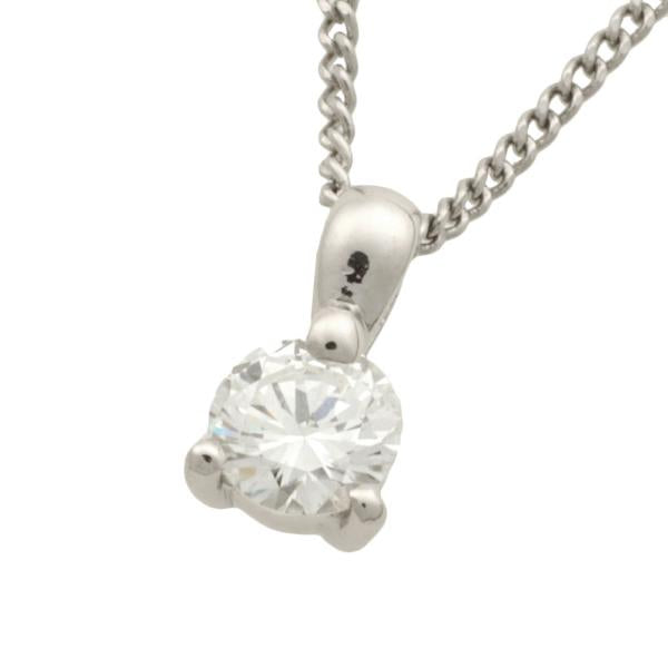 Platinum Necklace with Single Diamond of 0.532ct (H-SI1-GD), above 0.5ct - For Women in Excellent Condition