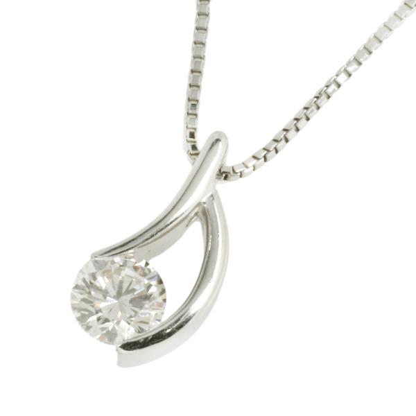 Platinum PT850 and PT900 Necklace with Single 0.542ct Diamond, Ladies, No Brand in Excellent Condition