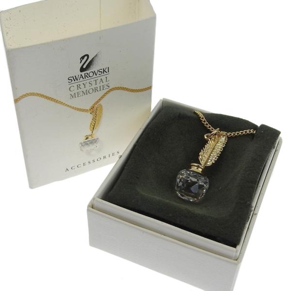 Swarovski Gold Crystal Memory Feather Necklace, Ladies in Excellent Condition