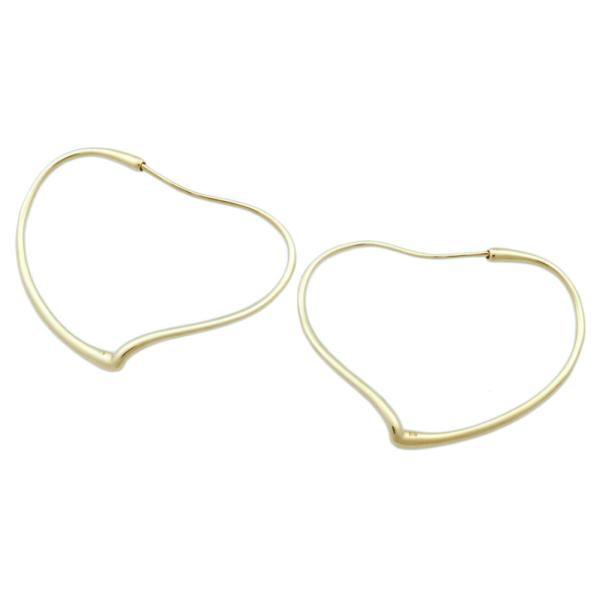 [LuxUness] 18K Heart Hoop Earrings Metal Earrings in Excellent condition