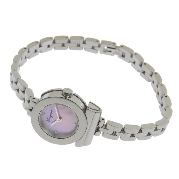 Salvatore Ferragamo Gancini with Shell Dial Ladies Watch FBF070017, Silver Stainless Steel, Secondhand FBF070017