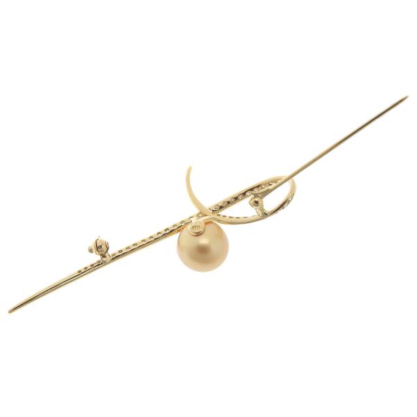 18K South Sea Pearl Brooch in Great Condition