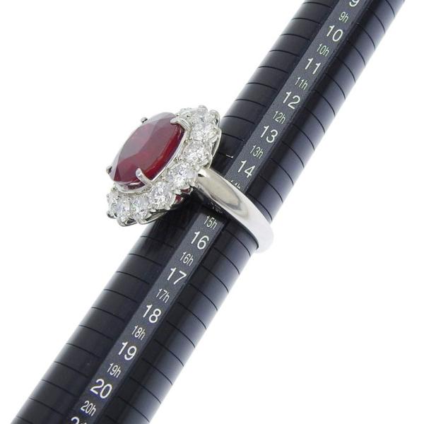 Women's Ring with 14.12ct Ruby and 4.474ct Melee Diamond in Platinum PT900, Size 15 in Excellent Condition