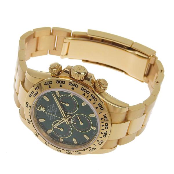Rolex Daytona Men's Automatic Gold Watch with Green Dial 116508, Made of 18K Yellow Gold 116508.0