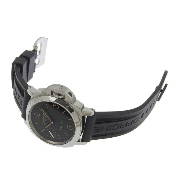 Panerai  PANERAI Luminor Base 8 Day Men's Watch PAM00915 OP7347 in Stainless Steel and Rubber with Black Display PAM00915 OP7347 in Excellent condition
