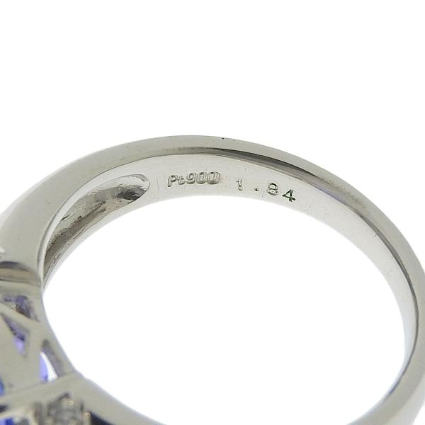 [LuxUness]  Stunning Unbranded Ring, Natural tanzanite 1.84ct with small diamonds 0.05ct, Silver, Size 12, Women, Pre-owned  in Excellent condition