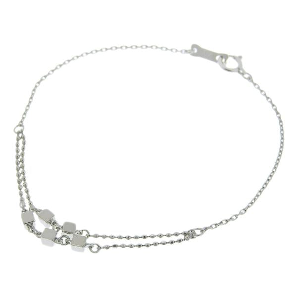 Simple Double-Line Bracelet by Michel Klein in K18 White Gold - Elegant Silver Ladies Accessory in Excellent Condition