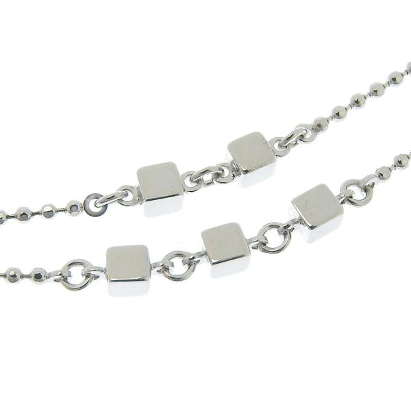 Simple Double-Line Bracelet by Michel Klein in K18 White Gold - Elegant Silver Ladies Accessory in Excellent Condition