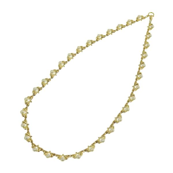 Women's 18K Yellow Gold Necklace with Pearls (Approximately 4.1-4.3mm x33) in Excellent Condition