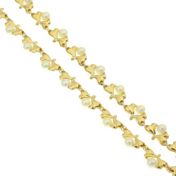 Women's 18K Yellow Gold Necklace with Pearls (Approximately 4.1-4.3mm x33) in Excellent Condition