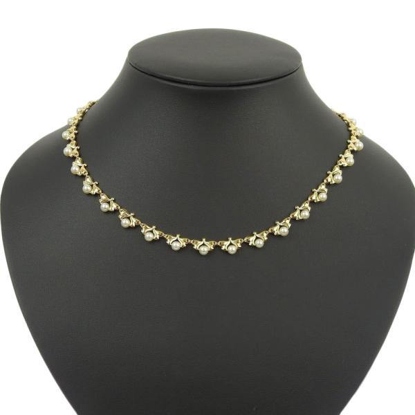 Women's 18K Yellow Gold Necklace with Pearls (Approximately 4.1-4.3mm x33) in Excellent Condition