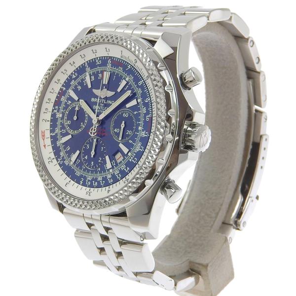 BREITLING Bentley Men's Automatic Chronograph Watch with Blue Dial, Model A25362, in Stainless Steel in Excellent Condition