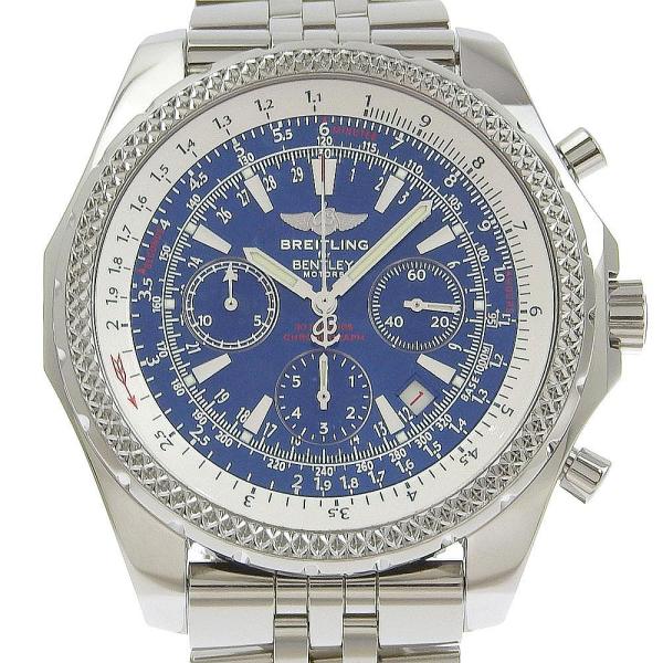 BREITLING Bentley Men's Automatic Chronograph Watch with Blue Dial, Model A25362, in Stainless Steel in Excellent Condition