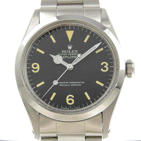 Rolex Antique Explorer1 Men's Wristwatch in Stainless Steel, Black [Pre-owned] in Great Condition