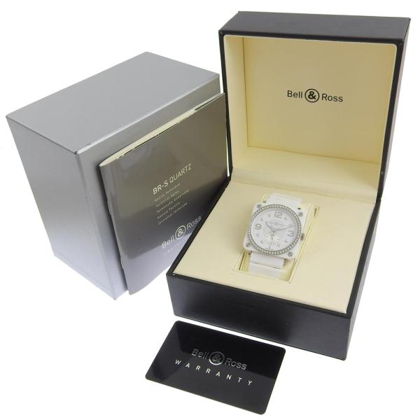 Bell & Ross Aviation Men's Quartz Wristwatch with Bezel Diamond, 8P Diamond, Smoseco BRS 98, White Ceramic, White, Bell & Ross [Pre-Owned] in Great Condition