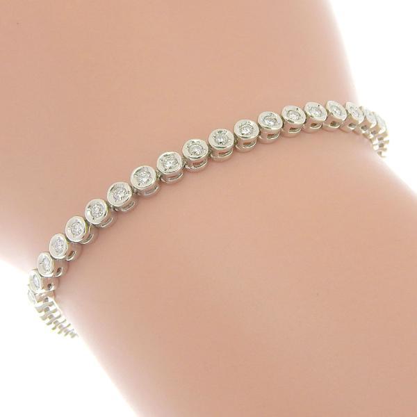 No-Brand Tennis Bracelet with 1.00 ct Diamond, Platinum Pt850, Silver, for Women in Excellent Condition