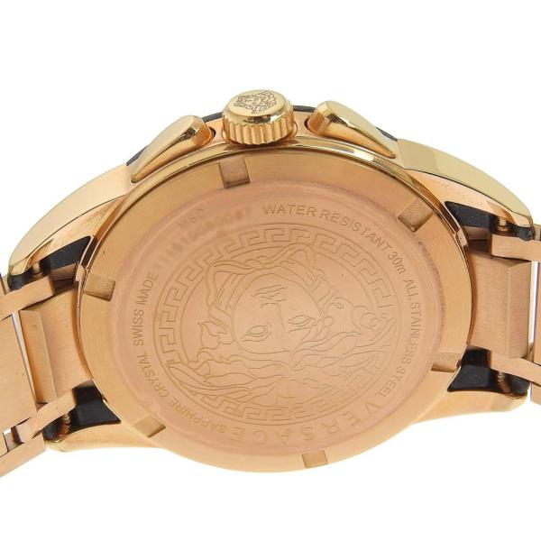 Versace Men's Quartz Wristwatch with Character Chronograph, Date Function and Black Dial, Gold GP/Rubber in Great Condition