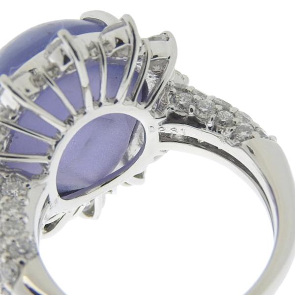 Platinum Pt900 Star Sapphire 26.25ct & Diamond 2.31ct Ring, Size 11, for Women, Pre-Owned in Excellent Condition