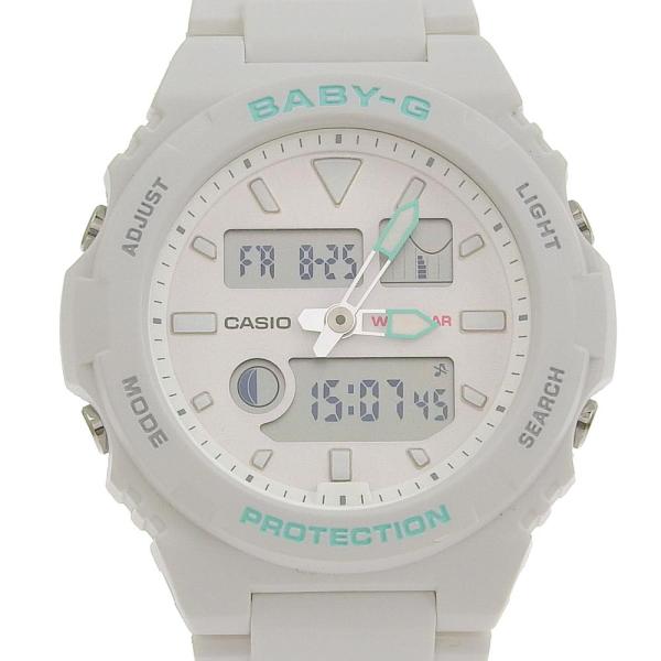 Casio Baby-G GLIDE Quartz White Resin/Resin Band Ladies' Watch BAX 100 7AJF, Pre-owned【tkh23B0525004】 in Excellent Condition