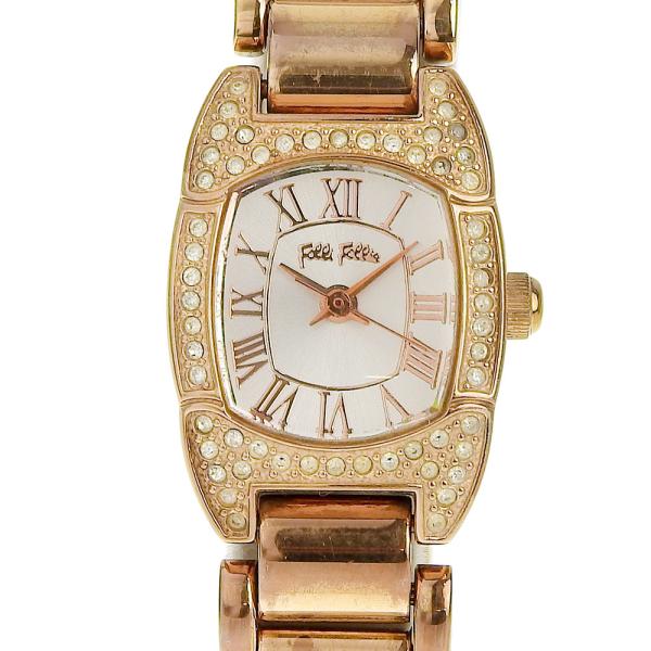 Folli Follie Women's Quartz Watch Bezel Line Stone in Silver Dial [Gold][Used] in Very Good Condition