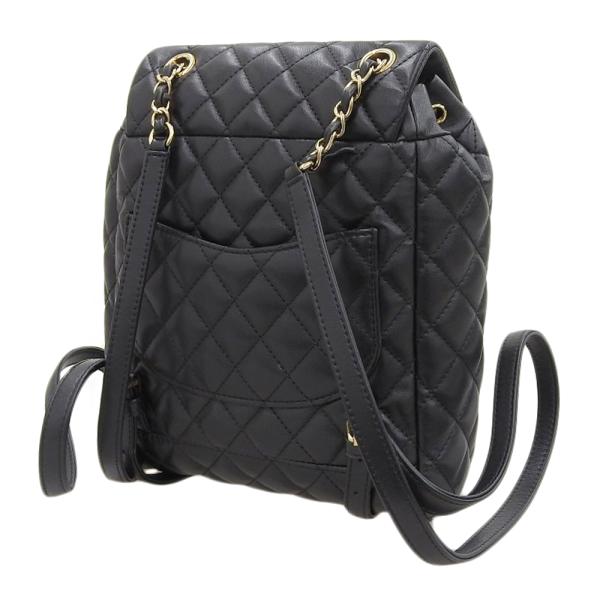 Chanel CC Quilted Leather Drawstring Backpack Leather Backpack A91121 in Good condition