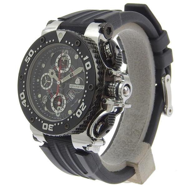 Aquanautic King Cuda Chronograph Men's Automatic Watch KCH1275, Black Rubber and Stainless Steel, Secondhand KCH1275