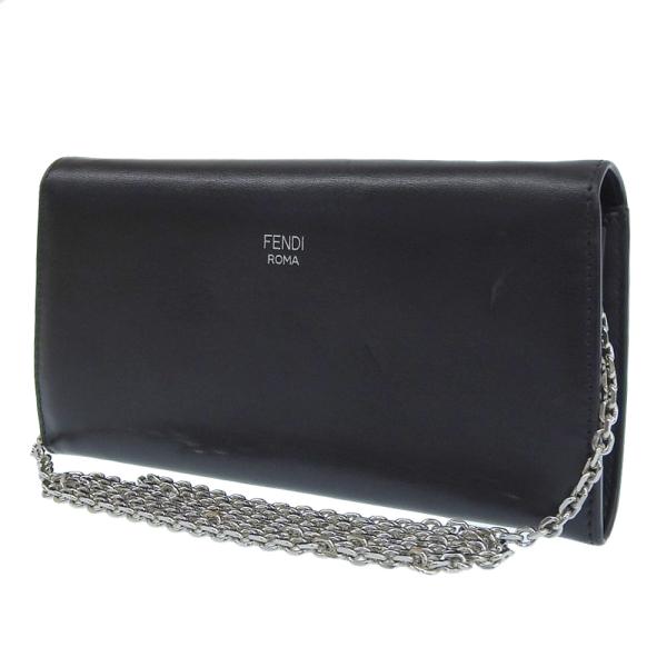 Fendi Leather Monster Continental Wallet With Chain Leather Long Wallet 8M0365 in Good condition