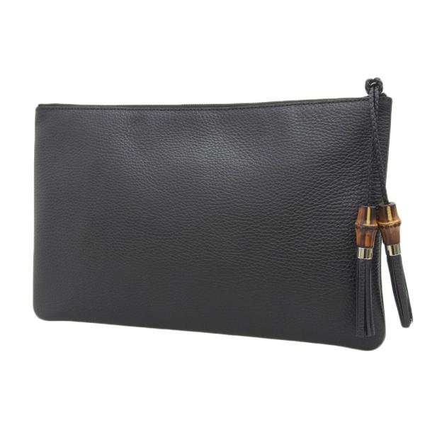 Leather Bamboo Clutch in Great Condition