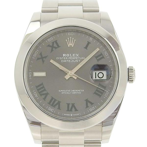 Rolex Datejust41 Men's Wristwatch with Smooth Oyster Bracelet in Stainless Steel, Grey [Pre-owned] in Excellent Condition