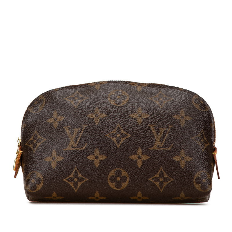 Louis Vuitton Monogram Cosmetic Pouch PM M47515 Brown PVC Leather