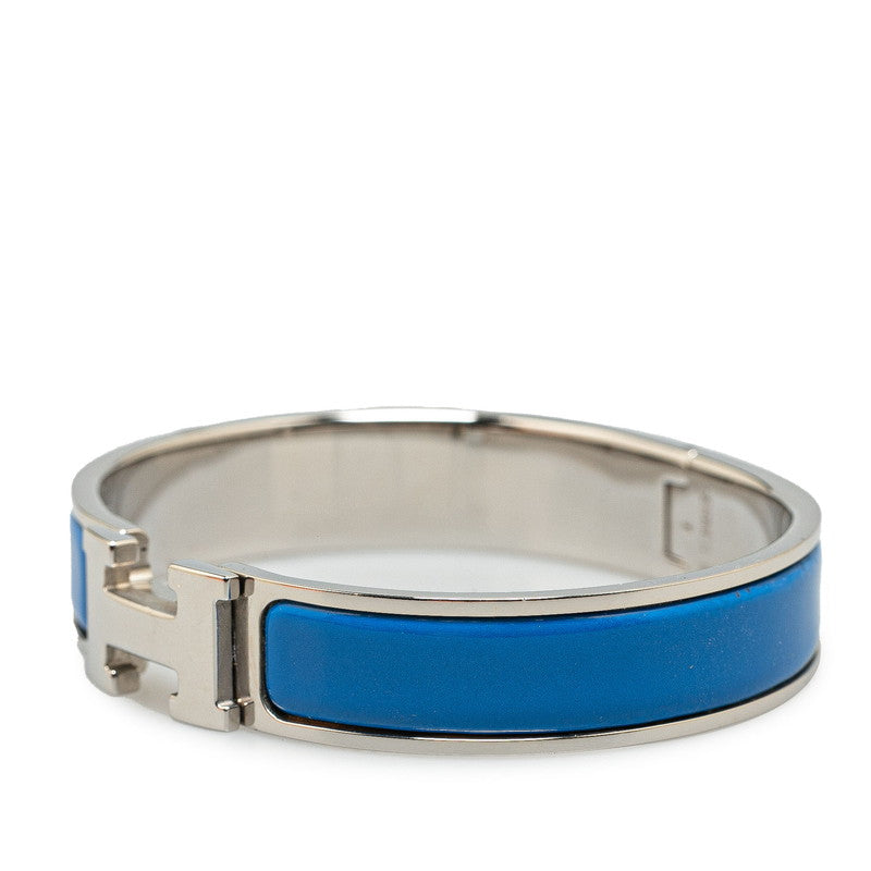 Hermes Click Clack H PM Bracelet Silver Blue Metal