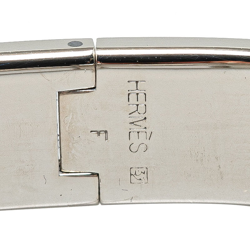 Hermes Click Clack H PM Bracelet Silver Blue Metal