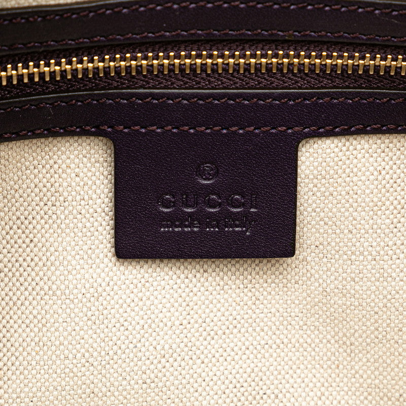 Gucci GG Canvas Mini Boston Bag 2WAY Beige Purple in Very Good Condition