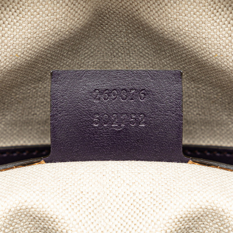 Gucci GG Canvas Mini Boston Bag 2WAY Beige Purple in Very Good Condition