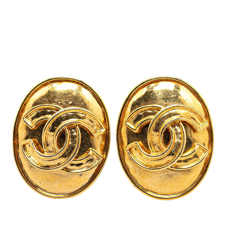 Chanel Vintage Coco Mark Drop Earrings Gold