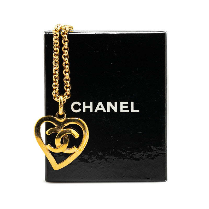 Chanel Vintage Heart Motif Necklace Gold