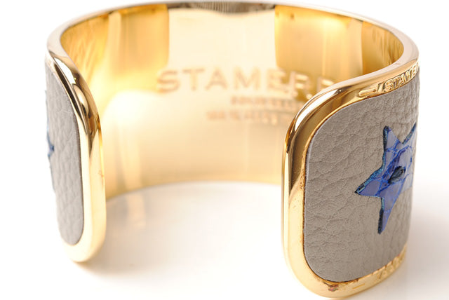 STAMERRA Bangle Bracelet, Large Size, Lizard/Crocodile, Adjustable in Pristine Condition