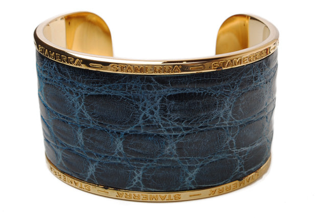 STAMERRA Crocodile Alloy Bangle/Bracelet, Large Size, Blue in Pristine Condition