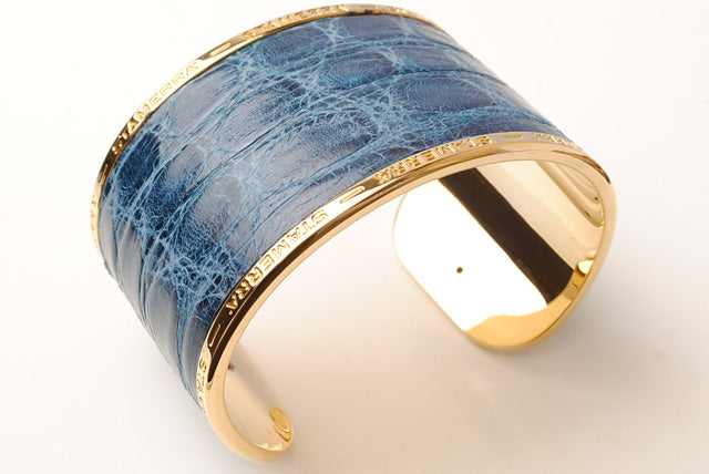 STAMERRA Crocodile Alloy Bangle/Bracelet, Large Size, Blue in Pristine Condition