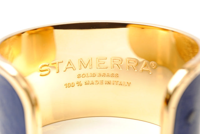 STAMERRA Ostrich Alloy Bangle/Bracelet, Adjustable, Cobalt Blue, Large in Pristine Condition