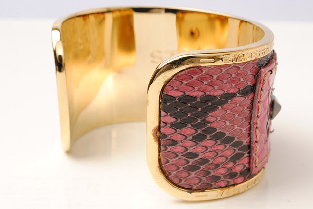 STAMERRA Python/Crocodile Alloy Bangle/Bracelet, Large Size, Rose, st-18-047 in Pristine Condition