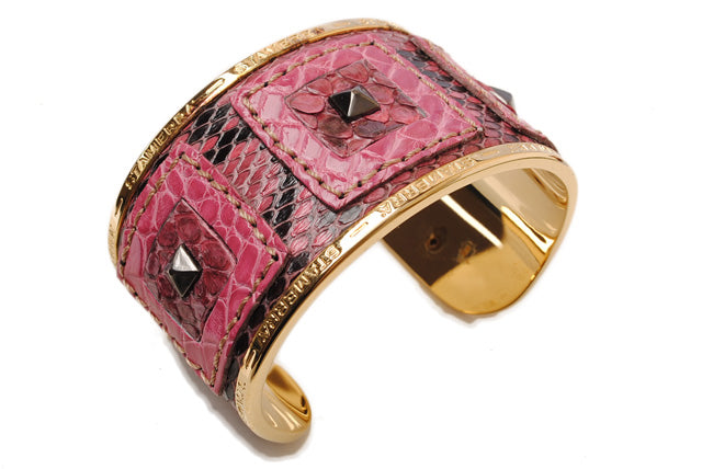 STAMERRA Python/Crocodile Alloy Bangle/Bracelet, Large Size, Rose, st-18-047 in Pristine Condition