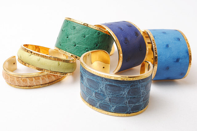 STAMERRA Crocodile Alloy Bangle/Bracelet, Large Size, Blue